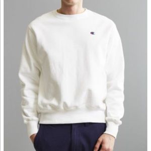 Champion men white reverse weave sweatshirt